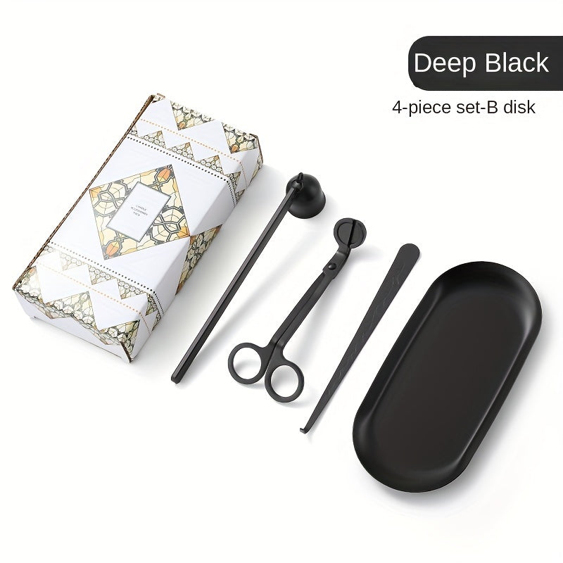 3/4pcs Small Aromatherapy Candle Tool Set, Candle Snuffer Tool Set, Stainless Steel Candle Scissors, Wick Trimmer, Candle Extinguisher Cover, Candle Wick Hook, Candle Accessories