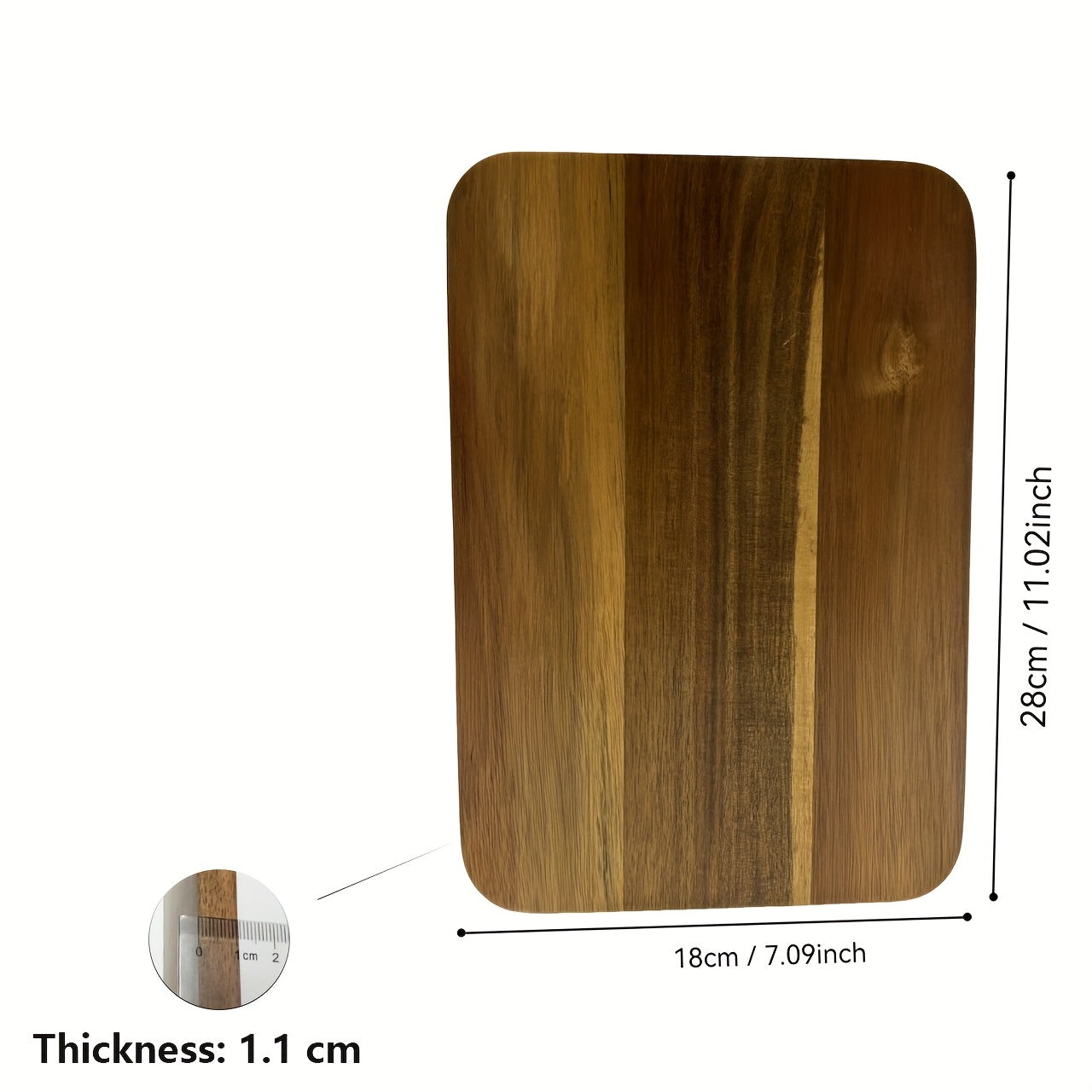 1pc Premium Acacia Wood Cutting Board - Double-Sided, Durable & Hygienic Kitchen Essential for Meat, Cheese, Bread, Vegetables & Fruits - Rustic Design with Natural Wood Grain, Perfect for Home & Professional Use, Food Preparation | Stylish Chopping Board