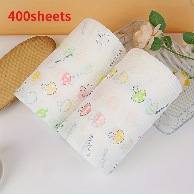 400pcs Washable Kitchen Paper Towels - Absorbent, Non-Stick Oil-Absorbent Roll, Durable Polyester Fabric, Ideal for Kitchen, Car, Living Room, Toilet, Bedroom, Kitchen Cleaning Essentials | Decorative Kitchenware | Washable Fabric