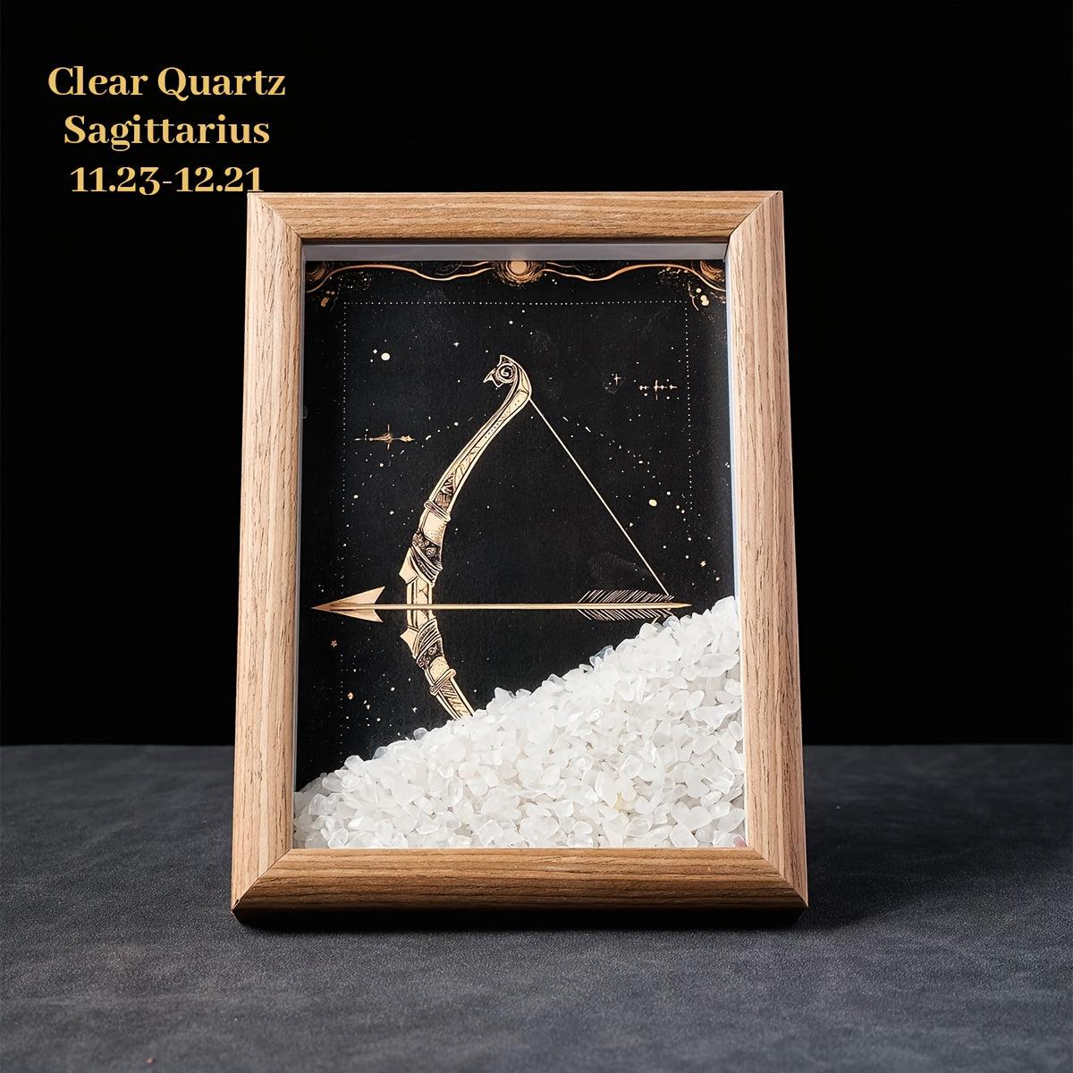 1pc Natural Crushed Stone Zodiac Signs Photo Frame Crystal Crafts for Home Decoration Home Desktop Decoration Housewarming Birthday Christmas Gift