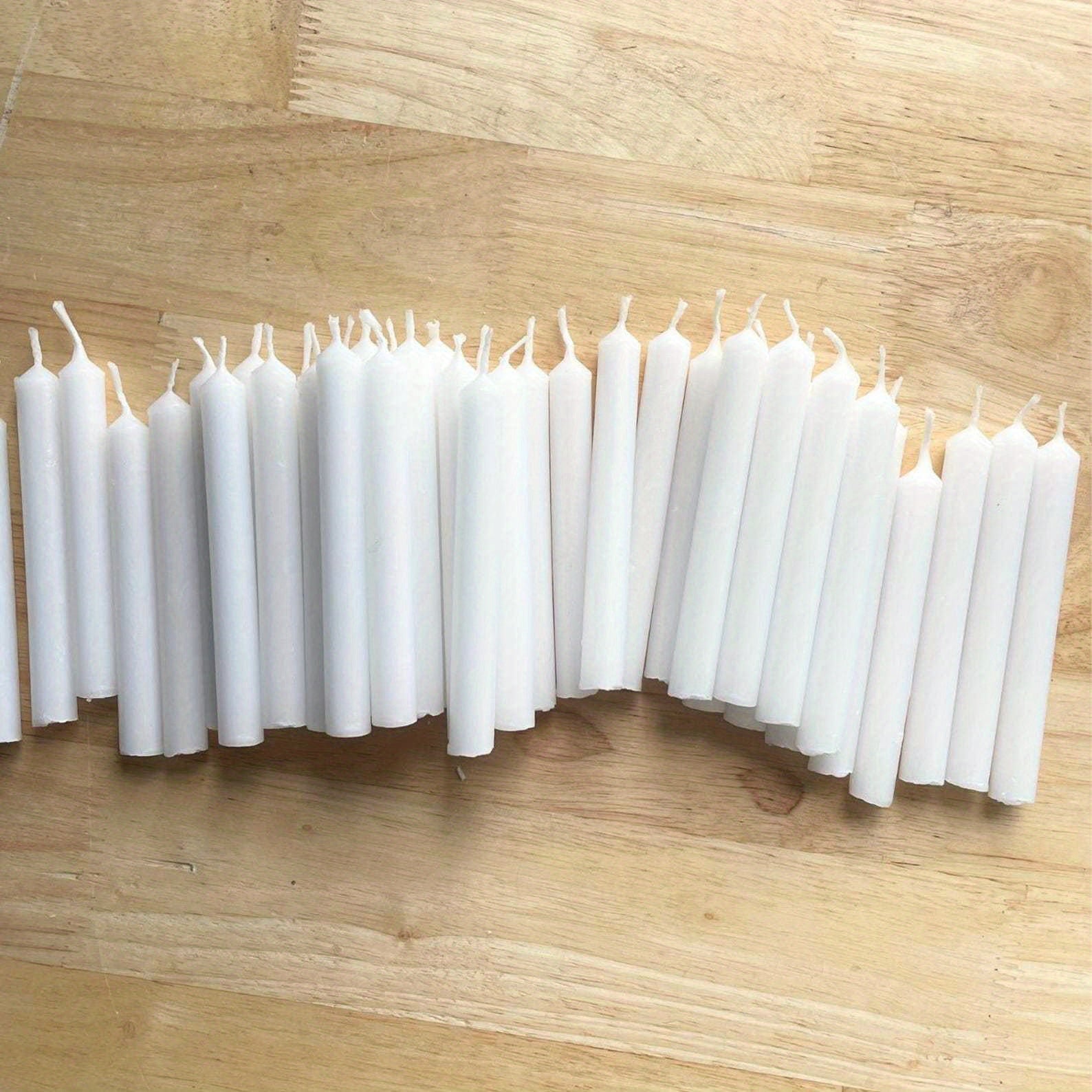 Set of 31 White Spell& Chime - Premium Mini Taper Candles for Rituals, Prayer, Birthdays, Meditation, Altar- 10.16 cm Tall, Unscented(White)