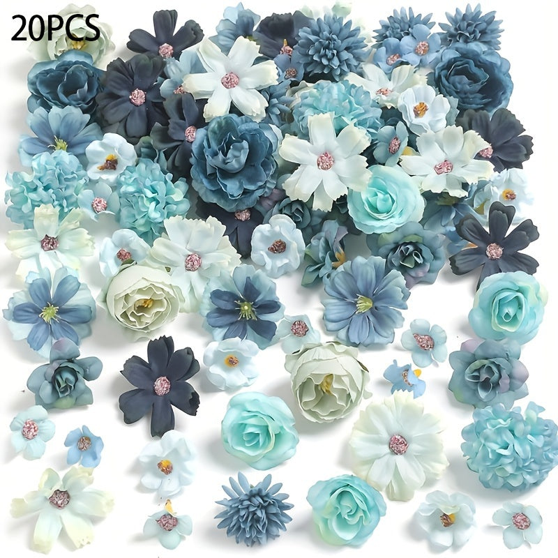 Artificial Rose 20pcs Fake Flower Head Set - For Wedding, Christmas, Home Decorations - Without Container, No Electricity, No Battery - Occasion: Engagement, Halloween, Thanksgiving, Valentine's Day, Graduation - Plant Type: Daisy
