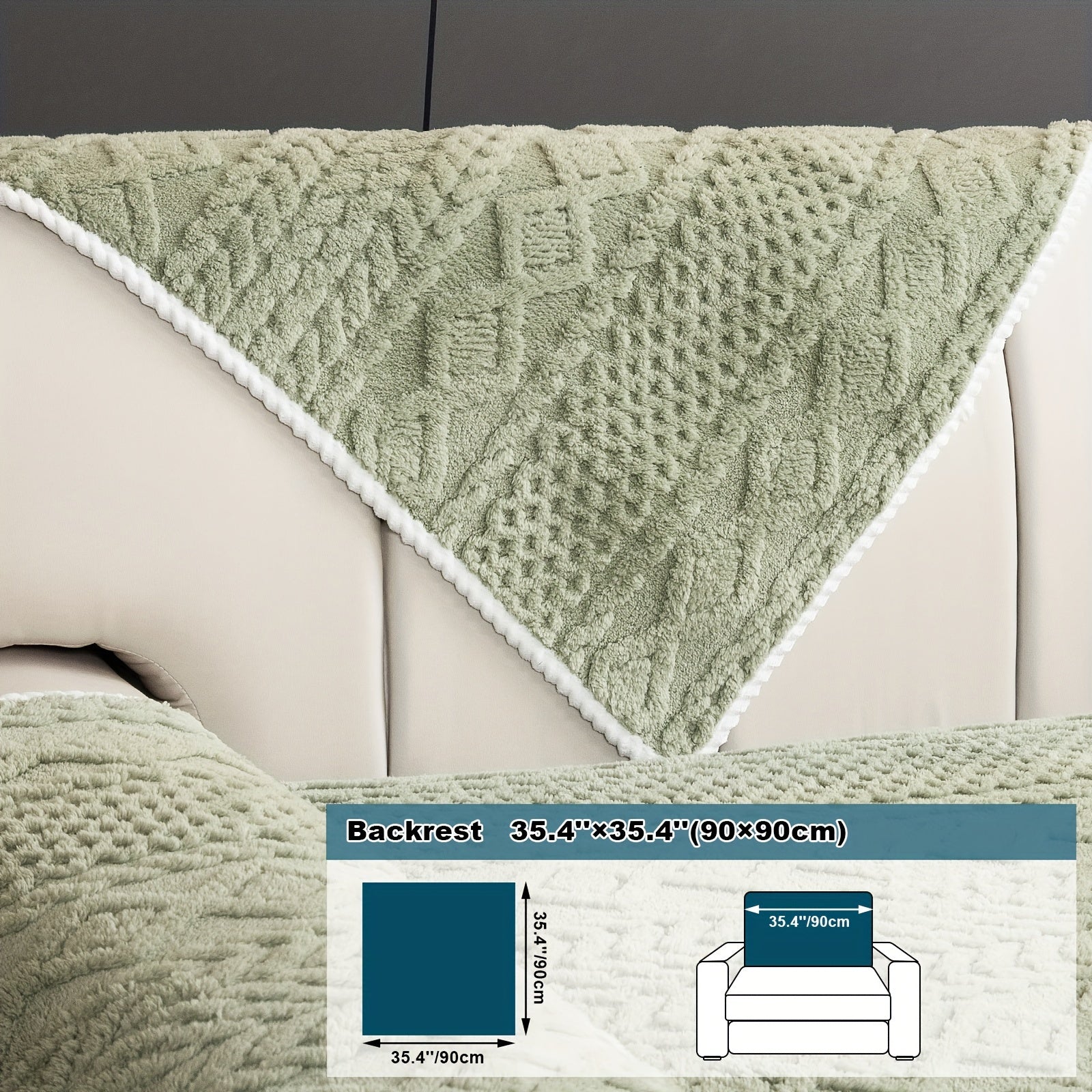 Classic Jacquard Shu Velveteen Sofa Cover - Pet-Friendly, Non-Slip, Machine Washable, Breathable 100% Polyester, 1pc