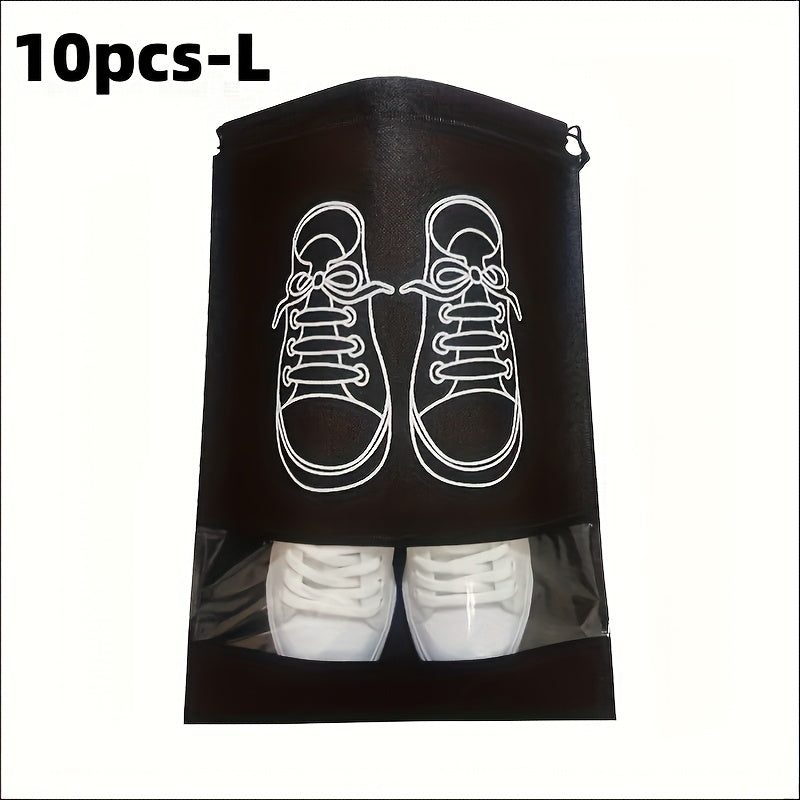 10/5pcs Multi-Color Shoes Storage Bag Closet Organizer Non-woven Travel Portable Bag Clothing Classified Hanging Bag, Hanging Shoe Organizers