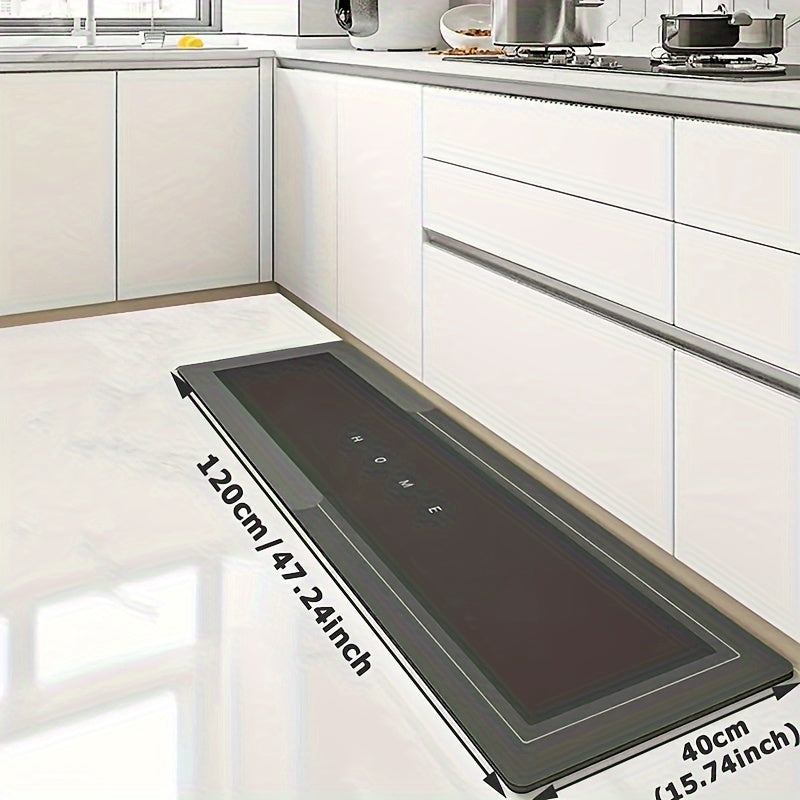[1pc Non-Slip Kitchen Mat] 1pc Super Non-Slip Diatom Mud Kitchen Mat | 3mm Thick, 2.0kg/m², Natural Rubber Base, Scratch-Resistant, Easy to Clean & Wipe | Comfortable Standing Mat for Kitchens, Bathrooms, Entryways - Black, Multiple Sizes Available