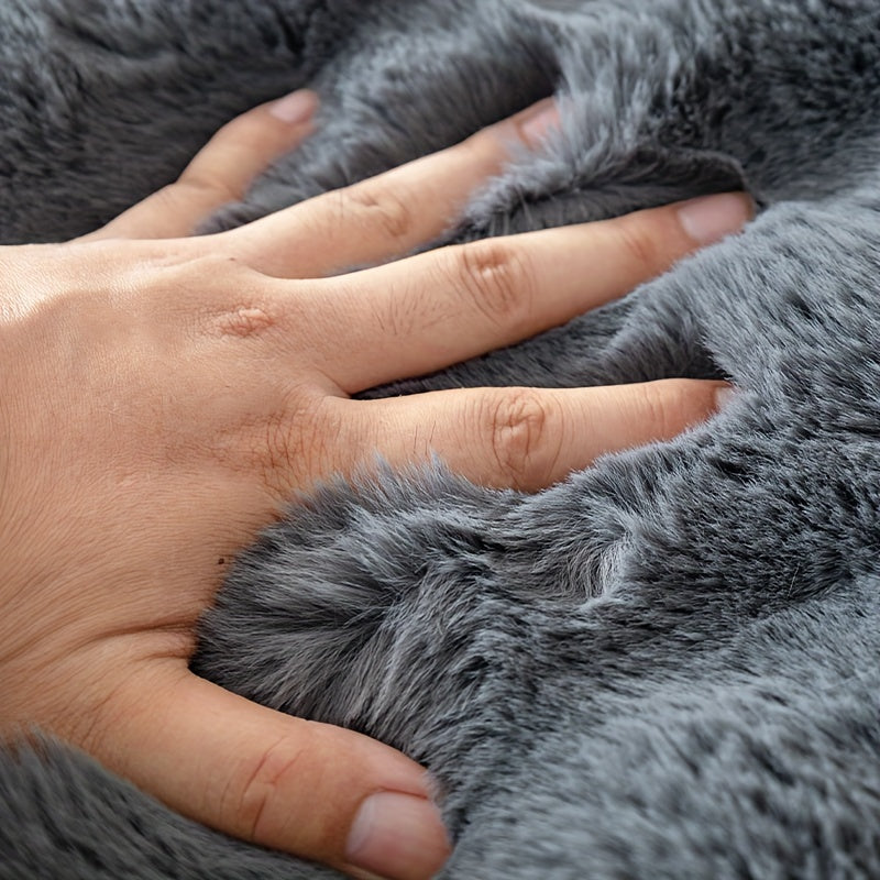 1pc Cozy Rabbit Plush Sofa Cover - Winter Warm, Thick, Soft, Non-Slip, Protective Furniture Protector for Bedroom, Office, Living Room Home Decor - Pet Favorite, Easy to Install, Machine Washable, Durable, and Stylish