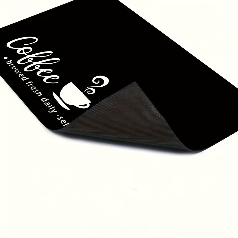 [Coffee | Print] Coffee Print 1pc Dish Drying Mat | Dining Table Decor, Perfect for Coffee Makers and Espresso Machines