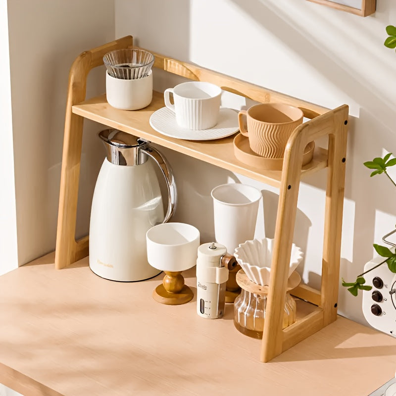Multi-Functional Wooden Kitchen Organizer Shelf