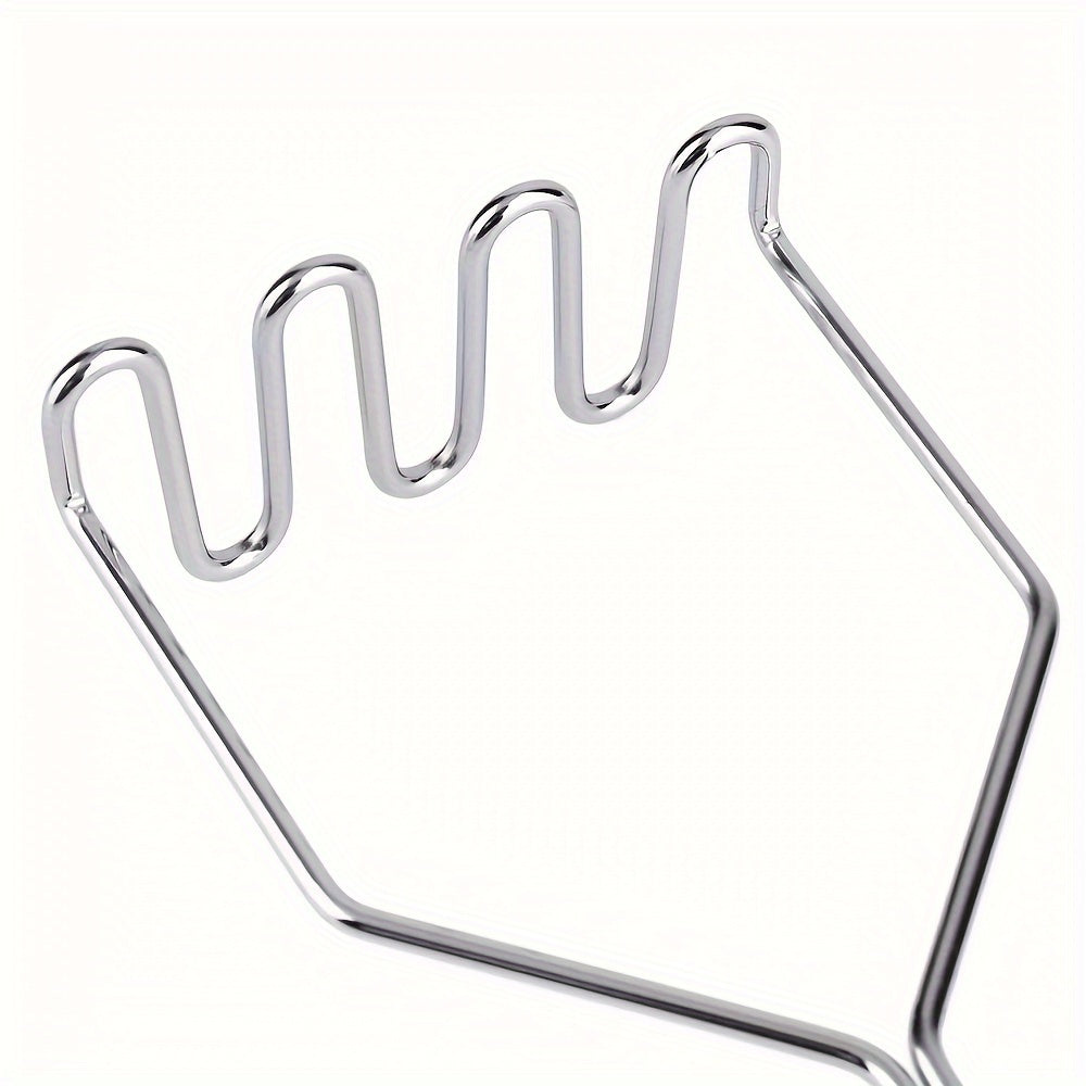 1pc Stainless Steel Wave Potato Masher - Ideal for Kitchen Vegetable and Fruit Puree, Kitchen Essentials | Modern Kitchen Tool | Durable Kitchenware