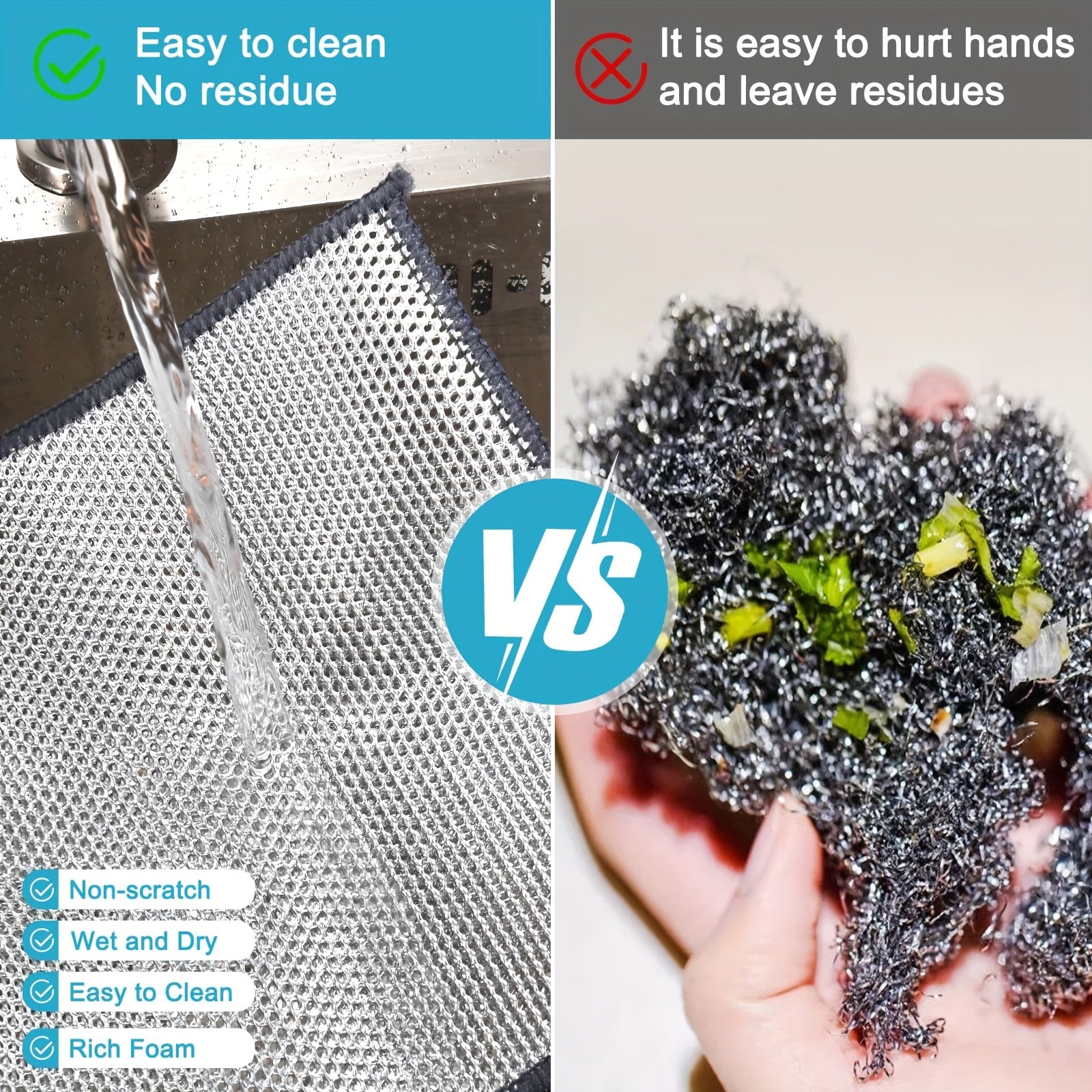 10/20/30pcs Magic Steel Cleaning Pads - Multi-Purpose, Reusable, Non-Stick, Rust Removal, Safe for All Surfaces