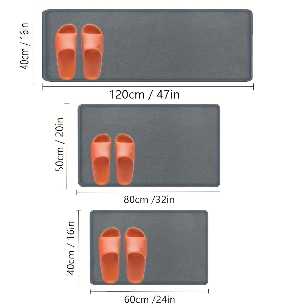 1pc Soft Floor Mat, Absorbent & Quick-drying Kitchen Floor Carpet, Non-slip Entry Doorway Floor Rug, Comfortable Memory Foam Cushioned Bathroom Foot Pad, For Bathroom Bedroom Kitchen Living Room Corrido, Ideal Living Room Supplies, Home Decoration