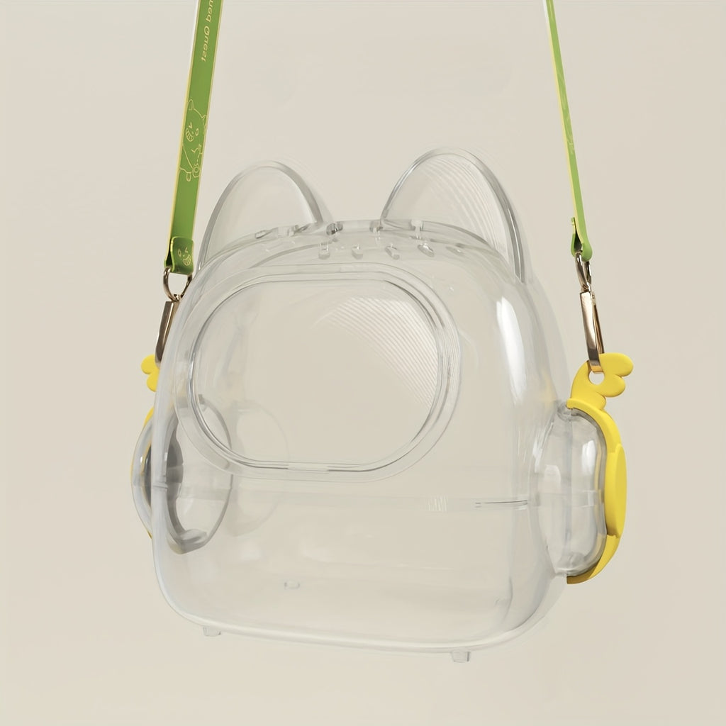 Portable Labubu Crystal Clear Acrylic Display Bag with Shoulder Strap - Travel Collection Case, Eye-Catching Summer Design, Suitable for Collectibles, Gifts, Home Decor (Doll Not Included)