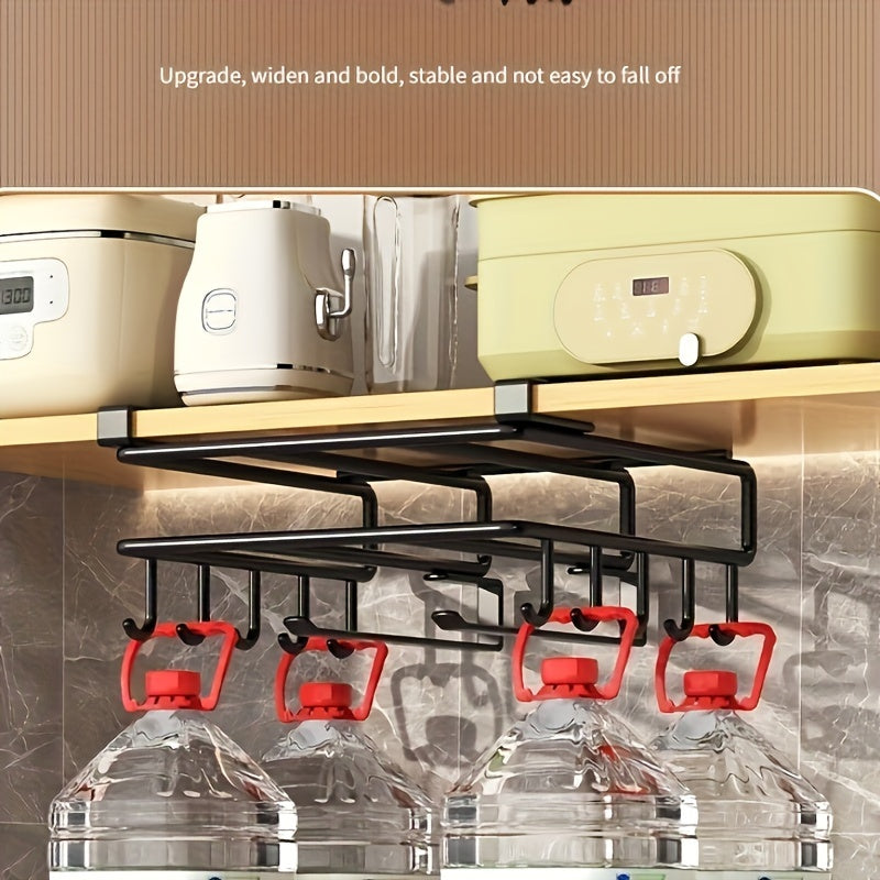 1pc Storage Rack, Stainless Steel Under-Cabinet Hanging Rack, Multipurpose Wall-mounted Storage Organizer, For Kitchen And Restaurant, Kitchen Organizers And Storage, Kitchen Accessories