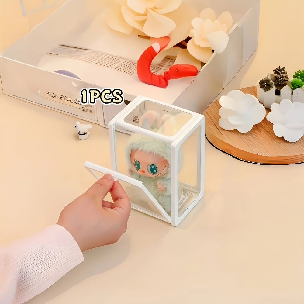 LABUBU Doll Display Stand | Stackable Organizer | Dual Mode Standing/Sitting Display Case, Suitable for Labubu Figures | Acrylic Cabinet Protects Your Collection | Popular Art Toy Gift for Collectors