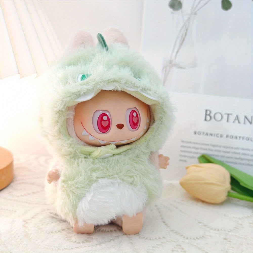 LABUBU Costume Accessories Macaron Labubu Appearance Decorative Items, Cute 3D Shark Dinosaur Suit, Suitable for 15-17cm Doll Clothes. Handmade Decoration-No Doll Included