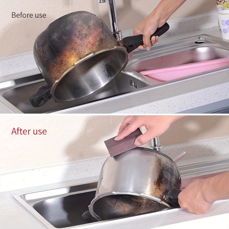 1/3/6/9pcs, Emery Magic Wipe, Pot Bottom Cleaning Descaling Sponge, Pot Sponge Brush, Iron Rust Removal Sponge, Dishwashing Sponge Block, Scouring Pads, Power Decontamination, Cleaning Supplies, Cleaning Tool, Back To School Supplies