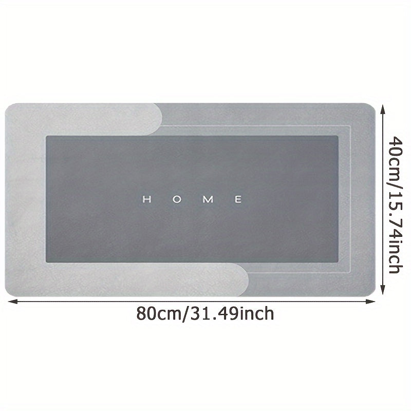 [1pc Non-Slip Kitchen Mat] 1pc Super Non-Slip Diatom Mud Kitchen Mat | 3mm Thick, 2.0kg/m², Natural Rubber Base, Scratch-Resistant, Easy to Clean & Wipe | Comfortable Standing Mat for Kitchens, Bathrooms, Entryways - Black, Multiple Sizes Available