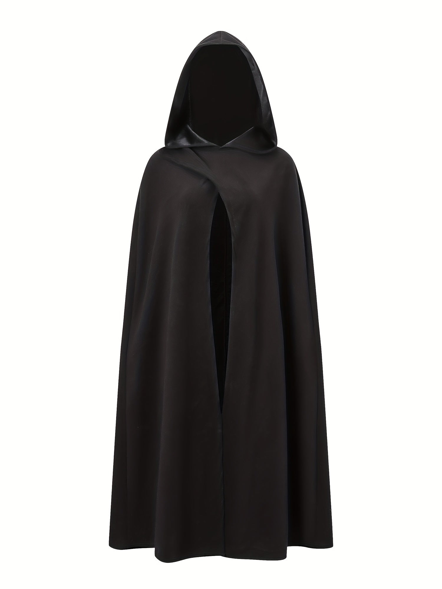 Thickened Hooded Cape Coat for Role-Playing & Cosplay - Vintage Asymmetrical Design, Machine Washable Solid Color Non-Stretch Fabric, Autumn Winter Costume Accessory, Costume Accessories