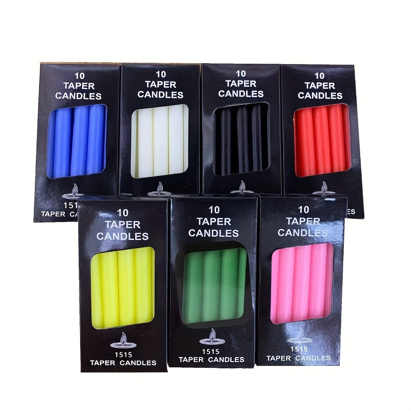 10 Fragranceless Straight Candles - Household Lighting Candles, Smokeless Romantic Wedding Long Pole Candles, High-End Wax Candles for Dining Tables, Restaurants, Gatherings, Easter, Day, and Valentine's Day