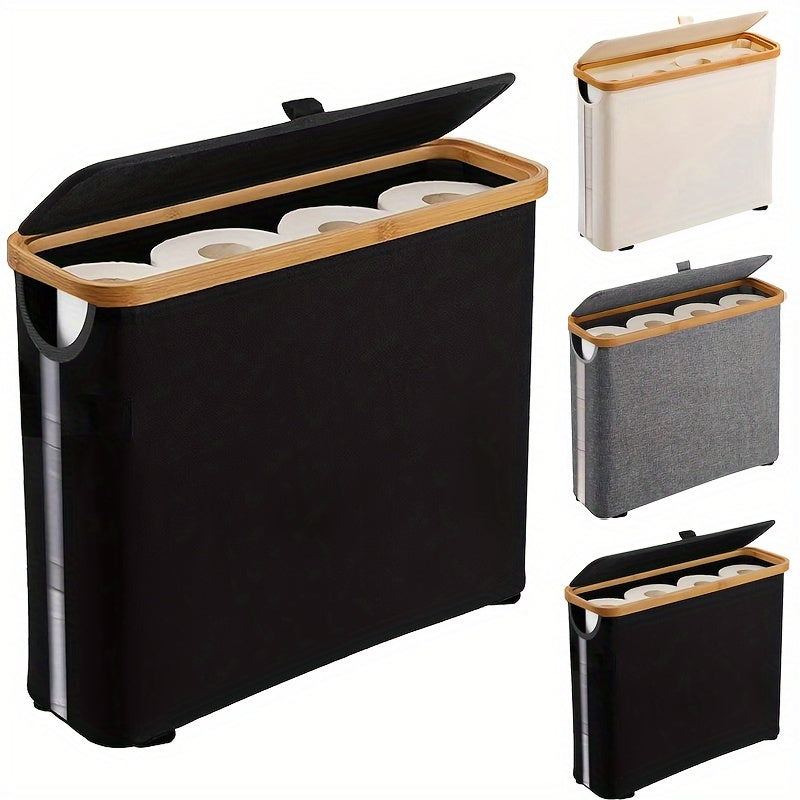 1pc Modern Bamboo Toilet Paper Storage Basket