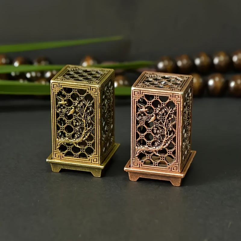 An exquisite set of metal incense burners with decorative design - multi-functional incense burners suitable for incense sticks and cones, elegant Chinese art style home decoration, suitable for Christmas, Halloween, Easter, Day of Light, Thanksgiving