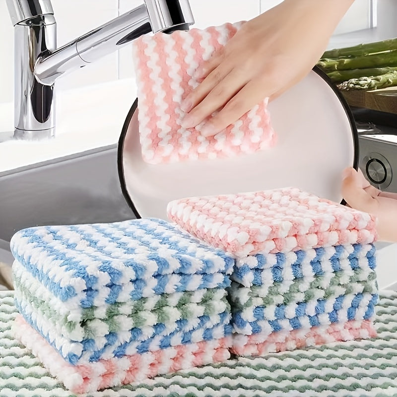10pcs Ultra-Absorbent Microfiber Cleaning Cloths - Oil & Grease Resistant, Durable Dishwashing Towels in Bohemian Style Patterns for Kitchen, Bathroom & More - Easy to Clean & Reusable, Kitchen Towels