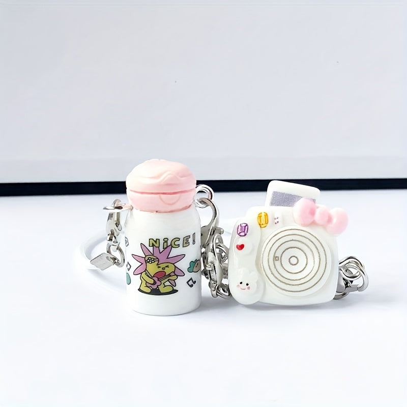 2pcs/4pcs BUBU Accessories. Mini Travel Suitcase Dollhouse Miniature Model Scene Props, OB11 Scene Decorations, Bubu Small Accessories Keychain Pendant Doll Ornament DIY Decoration Bottle Thermos Camera Bag Mini Figure Hanging Gifts for Festivals