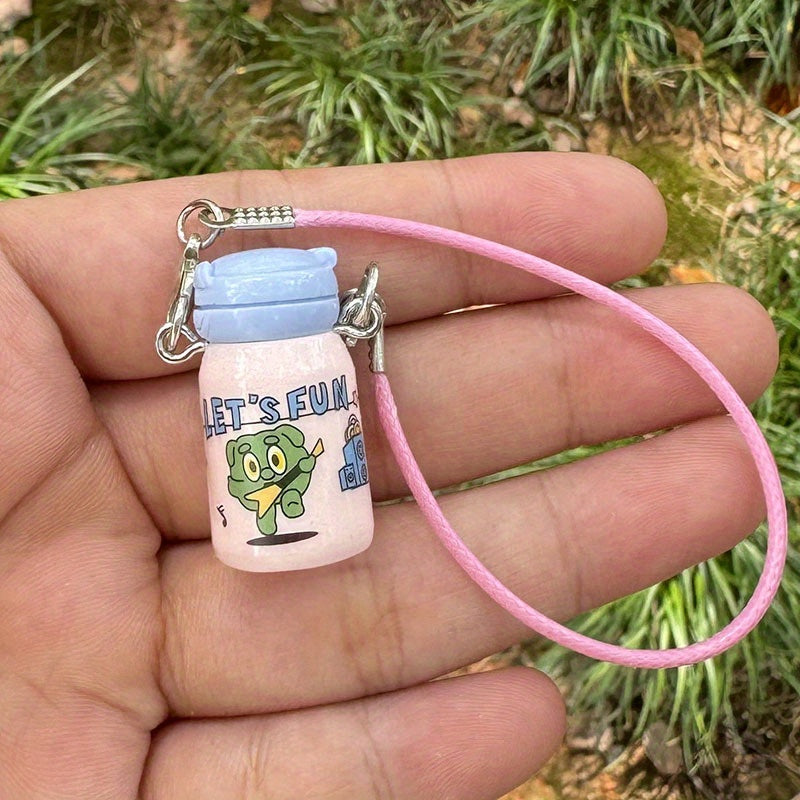 1pc Cute Cartoon Keychain with Playful Phrases - "Nice!", "Hello!", "Hi~", "Bingo!" - Colorful Plastic Charms for Keys, Bags, Water Bottles - DIY Accessory for Labubu Doll Fans, Cute Keychain Accessories, Playful Design, Durable Plastic