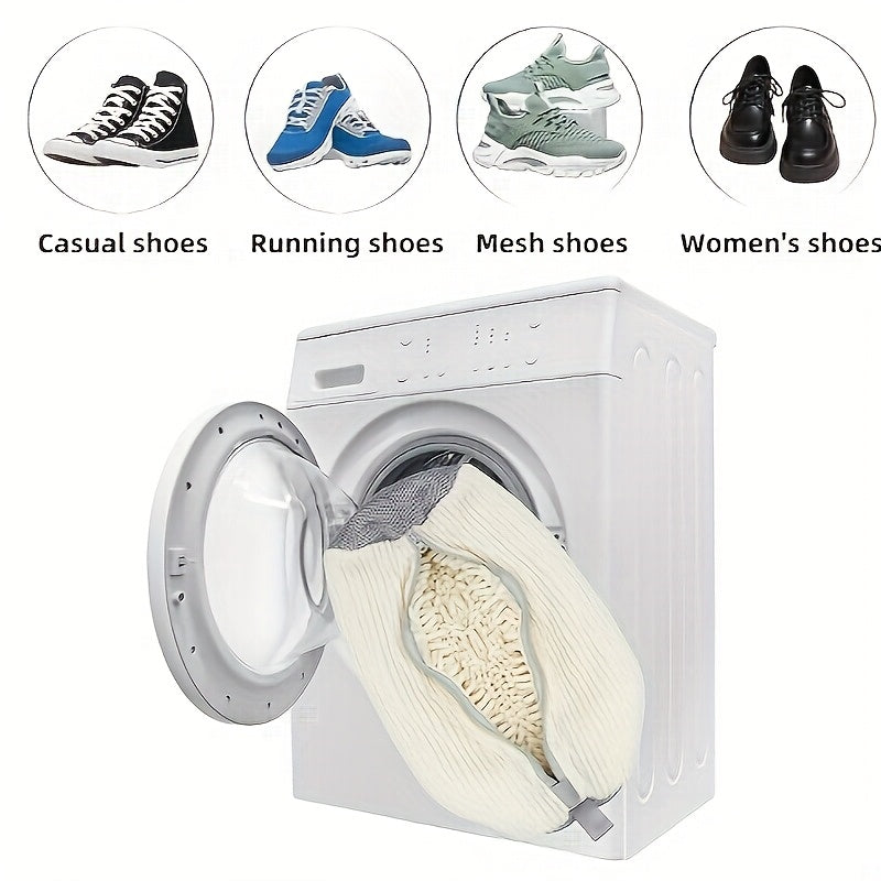360° Deep Cleaning Shoe Washing Machine Bag: Washing Machine and Dryer Laundry Shoe Bag - Reusable Shoe Cleaning Bag, Suitable for Sports Shoes and Tennis Shoes, Stain-Free Cleaning Set, Size 39cm*19cm Fits Most Shoe Sizes and Types, Durable Invisible Zip