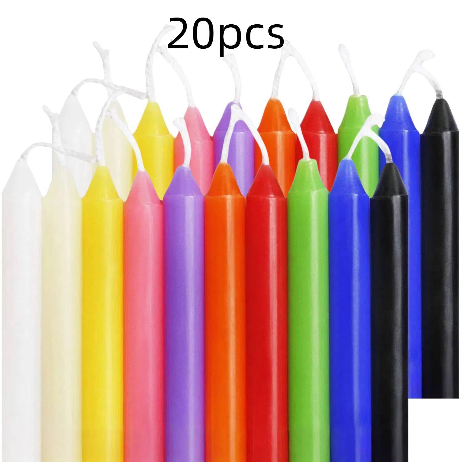 10/20/30pcs Spell Candles, Colorful Unscented Candles, 4in Tall x 1/2in Diameter Mini Conical Candles, Suitable for Witchcraft Crafts