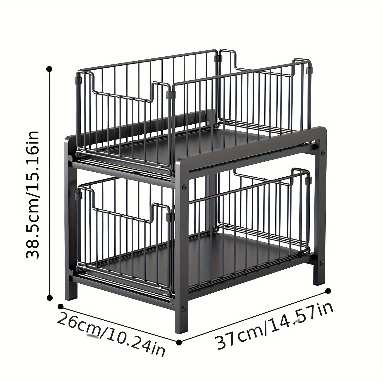 2-Tier Iron Under Sink Cabinet Organizer -