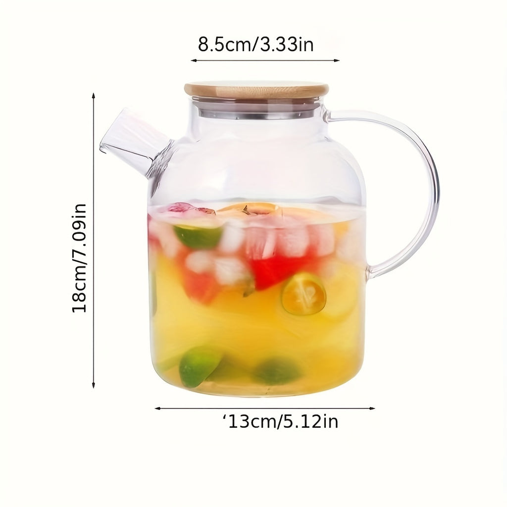 Large Capacity Borosilicate Glass Teapot with Infuser - High Temperature Resistant, Transparent, Ideal for Steamed Juice & Iced Tea - Essential Home Kitchenware for Holidays like Halloween, Christmas, Easter, Thanksgiving, Halloween Tableware|Stylish Glas
