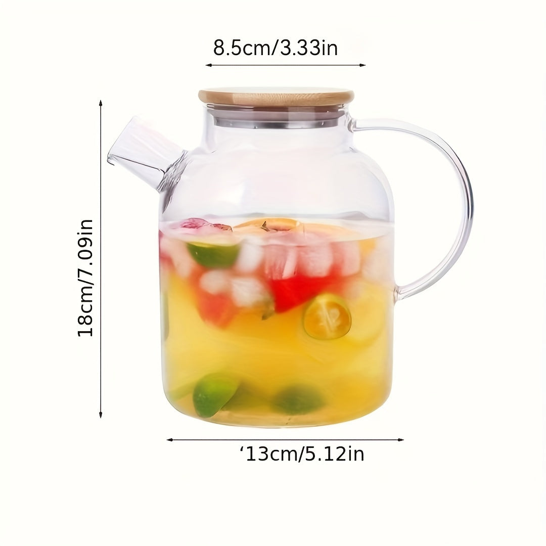 Large Capacity Borosilicate Glass Teapot with Infuser - High Temperature Resistant, Transparent, Ideal for Steamed Juice & Iced Tea - Essential Home Kitchenware for Holidays like Halloween, Christmas, Easter, Thanksgiving, Halloween Tableware|Stylish Glas