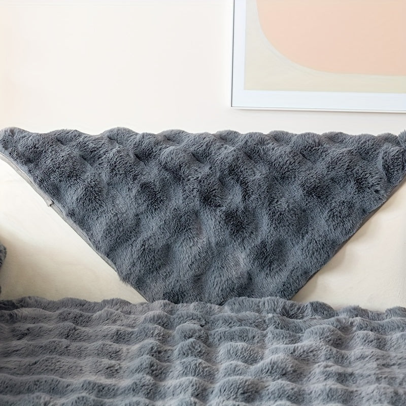 1pc Cozy Rabbit Plush Sofa Cover - Winter Warm, Thick, Soft, Non-Slip, Protective Furniture Protector for Bedroom, Office, Living Room Home Decor - Pet Favorite, Easy to Install, Machine Washable, Durable, and Stylish