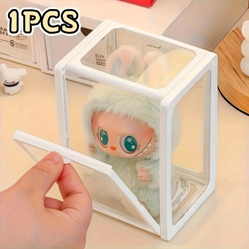 LABUBU Doll Display Stand | Stackable Organizer | Dual Mode Standing/Sitting Display Case, Suitable for Labubu Figures | Acrylic Cabinet Protects Your Collection | Popular Art Toy Gift for Collectors