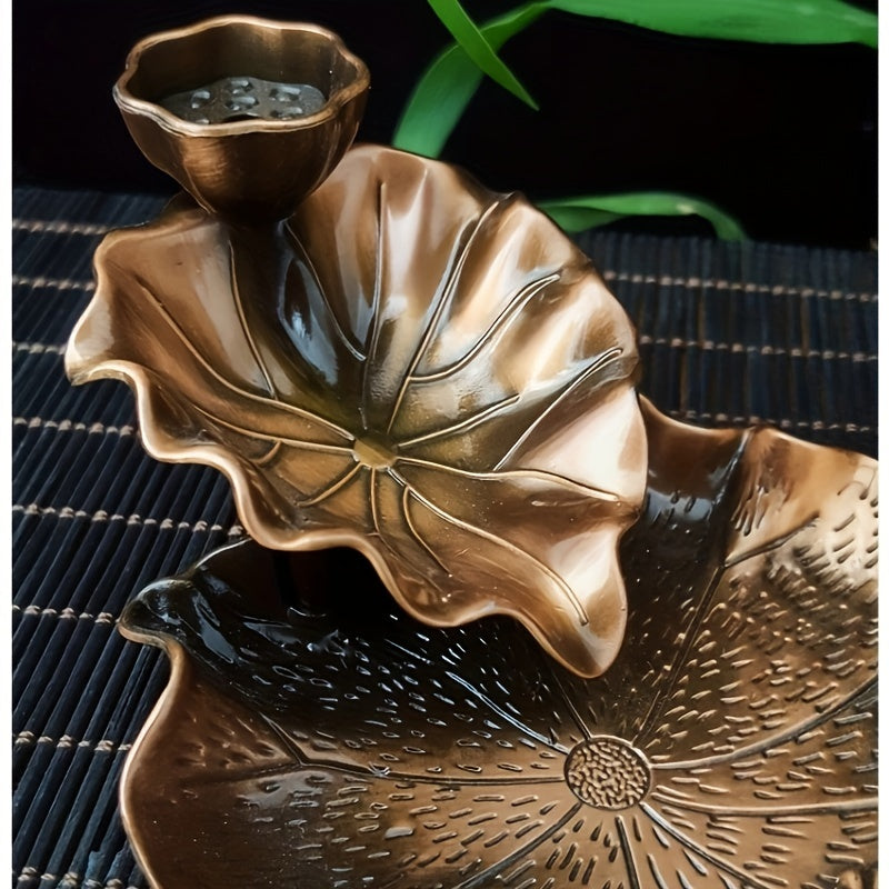 1pc Lotus Leaves Backflow Incense Holder, Waterfall Incense Burner for Spa, Yoga, Meditation, Gifts as Ornament Home Decoration