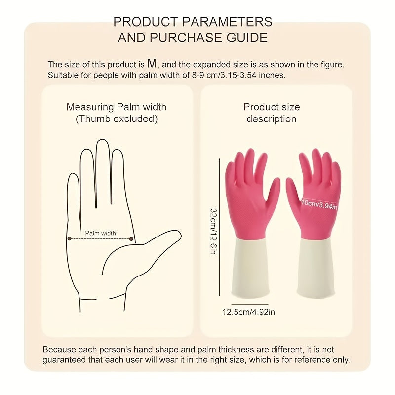 3 Pairs of Thick, Waterproof Latex Kitchen Gloves - Beige & Mint Green, Non-Slip Grip for Dishwashing, Cleaning, and Household Chores, Material, Perfect for Kitchens, Bathrooms, and Living Areas, Cleaning Gloves | Ergonomic Gloves | Durable Rubber Gloves,