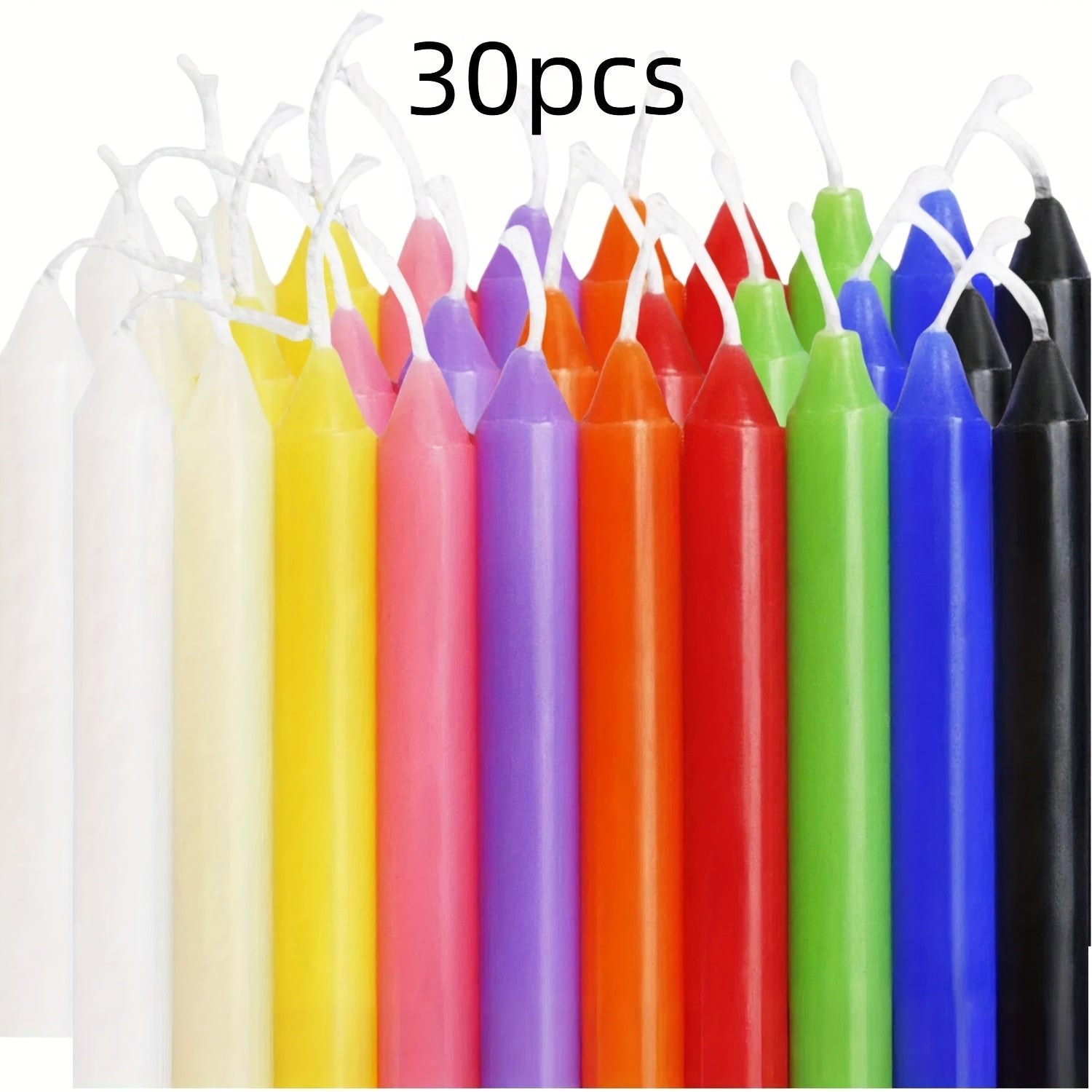 10/20/30pcs Spell Candles, Colorful Unscented Candles, 4in Tall x 1/2in Diameter Mini Conical Candles, Suitable for Witchcraft Crafts