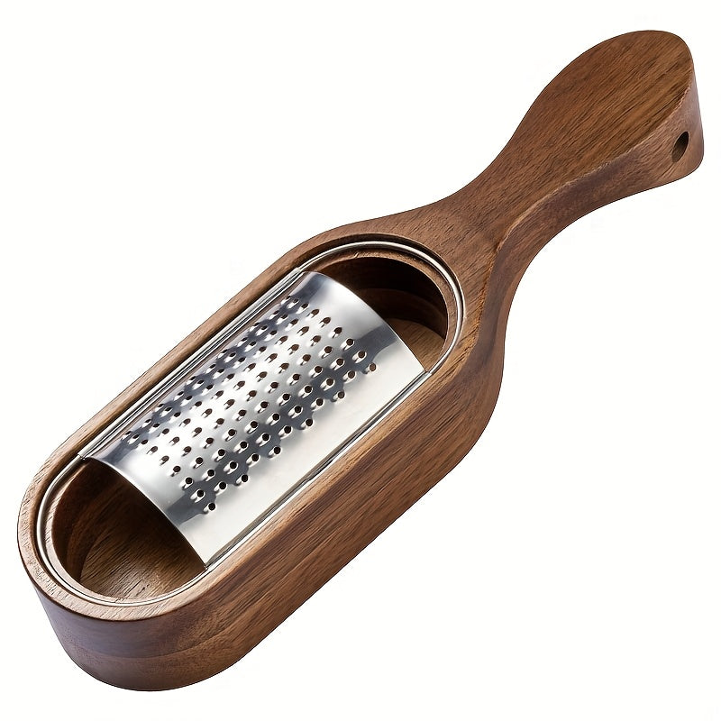Premium Acacia Wood Handle Stainless Steel Cheese Grater
