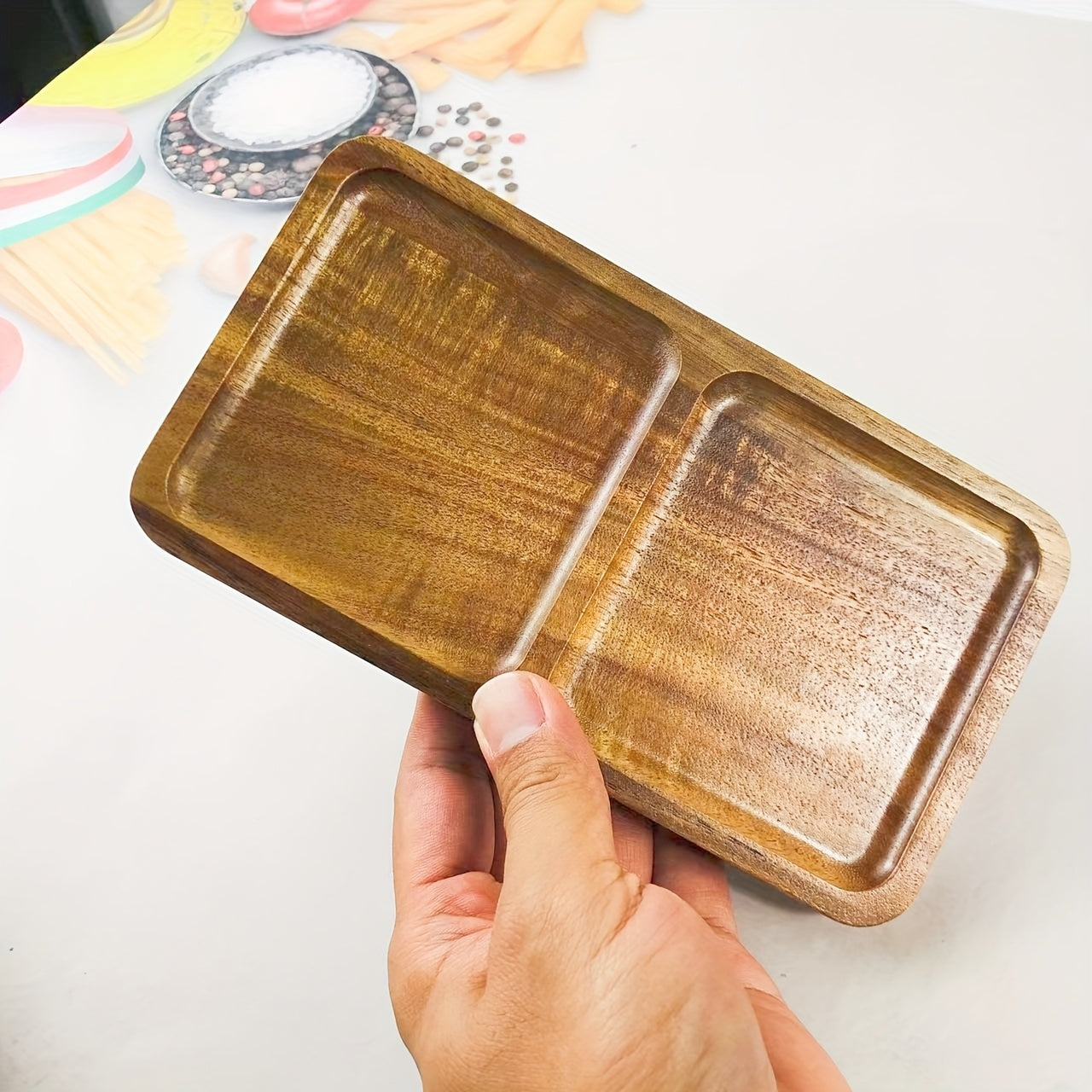 1pc Oval Japanese-Style Wooden Coaster Tray - Multipurpose Solid Wood Serving Platter for Breakfast, Bread, Desserts - Ideal for Home, Kitchen, Restaurant Use