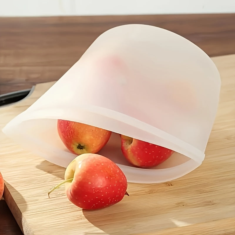 Reusable Silicone Food Storage Bags - Leakproof, Fresh-Keeping Ziplock Containers for Fridge & Freezer | 17.6oz, 35.2oz, 52.8oz | Ideal for Snacks, Fruits, and Vegetables