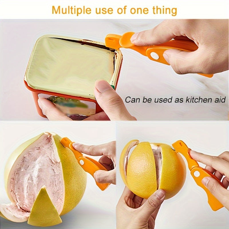 1/2pcs, Orange Peeler, Plastic Orange Peeler, Simple Lemon Peeler, Grapefruit Peeler, Creative Cutter, Orange Peeler Tool with Folding Handle, Fruit Peeler, Vegetable And Fruit Tools, Kitchen Gadgets, Peeler for Oranges