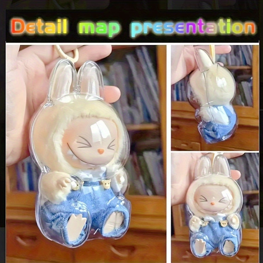 Dustproof Acrylic Display Case for Labubu 2024 - Protective Clear Pendant Holder for POP Mart Collectibles, Excludes Dolls, Single Pack