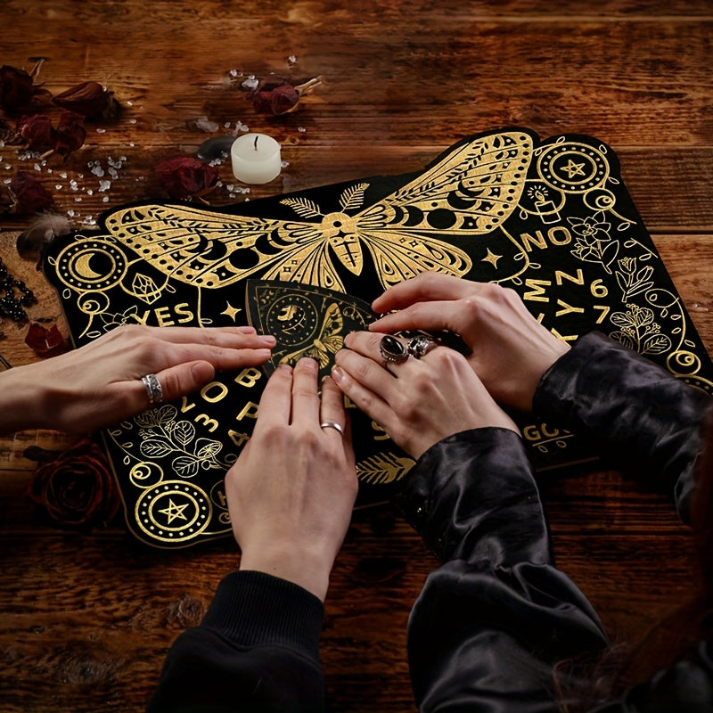 Wooden Butterfly-Themed Ouija Board Set with Instructions - Engraved Spirit Board for Wiccan Altar & Party Decorations, Perfect for Winter, New Year