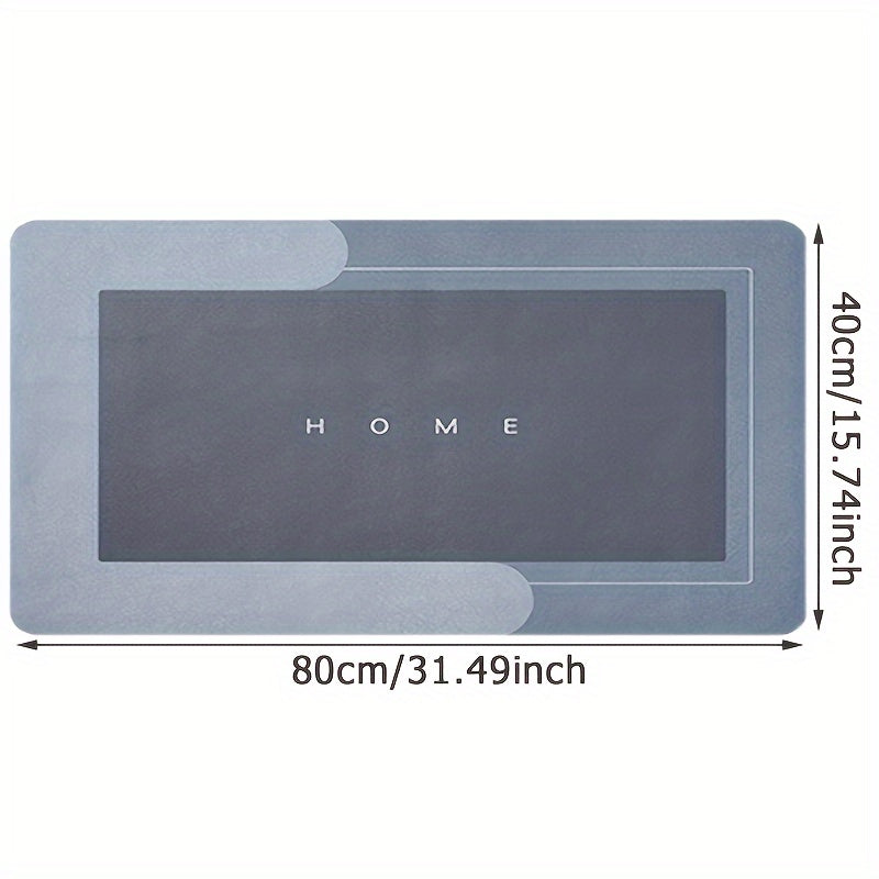 [1pc Non-Slip Kitchen Mat] 1pc Super Non-Slip Diatom Mud Kitchen Mat | 3mm Thick, 2.0kg/m², Natural Rubber Base, Scratch-Resistant, Easy to Clean & Wipe | Comfortable Standing Mat for Kitchens, Bathrooms, Entryways - Black, Multiple Sizes Available