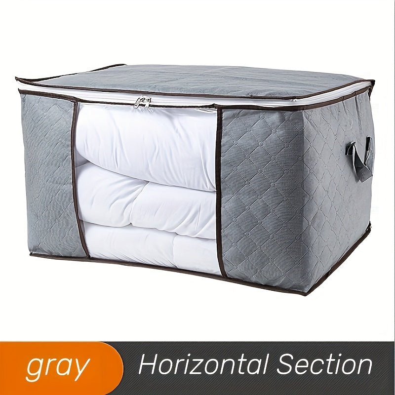 1pc Polyester Garment Storage Bag with Handles, Transparent Window, Large Capacity, for Clothes and Quilts, Wardrobe Closet Organizer, Space Saver for Home, Bedroom, Dorm