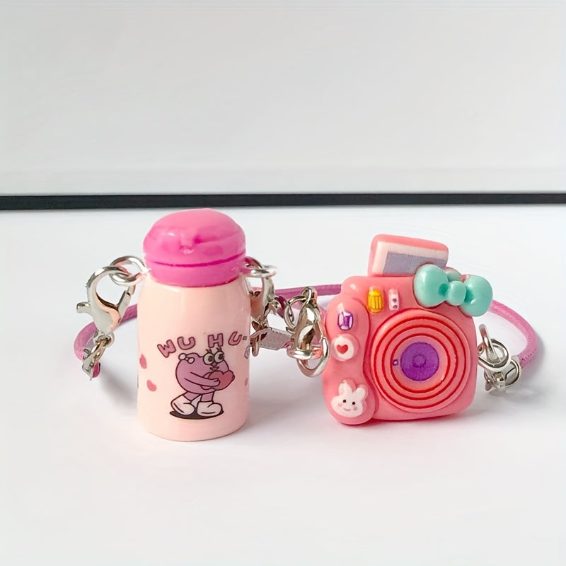 2pcs/4pcs BUBU Accessories. Mini Travel Suitcase Dollhouse Miniature Model Scene Props, OB11 Scene Decorations, Bubu Small Accessories Keychain Pendant Doll Ornament DIY Decoration Bottle Thermos Camera Bag Mini Figure Hanging Gifts for Festivals