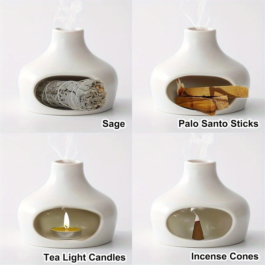 White Ceramic Incense Burner
