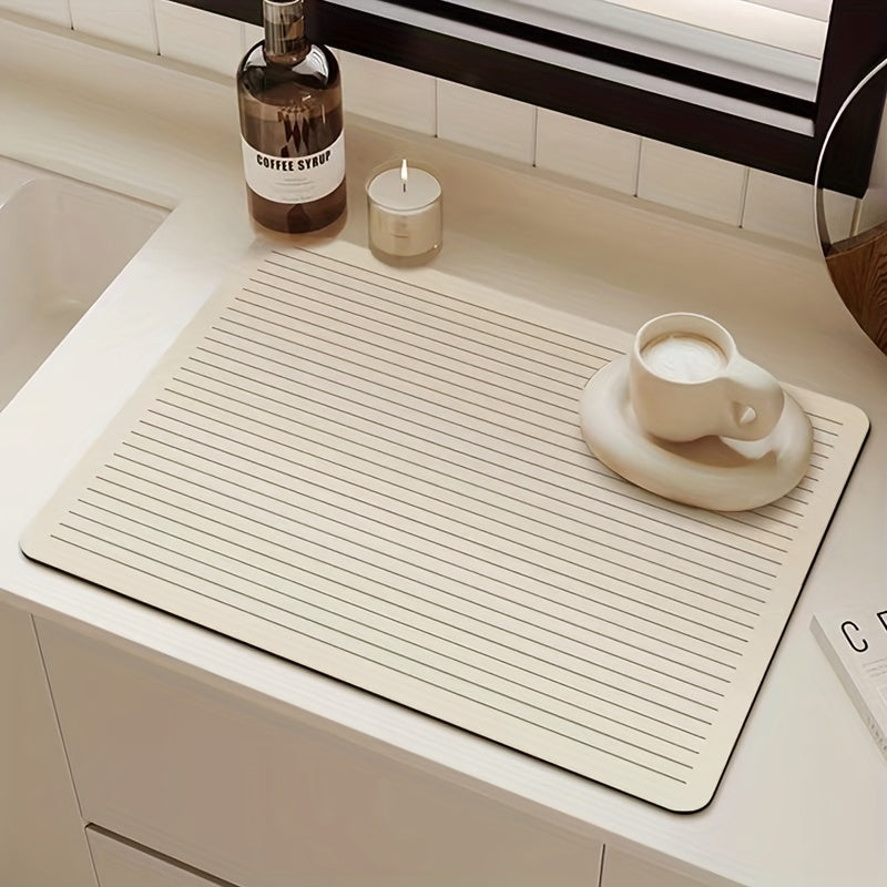 1pc Geometric Soft Diatomal Technology Cloth Drying Mat - Super Absorbent, Anti-Slip, Wear-Resistant, and Easy to Clean - Perfect for Coffee Machine, Patio Table, and Kitchen Countertop Decoration, Household Supplies
