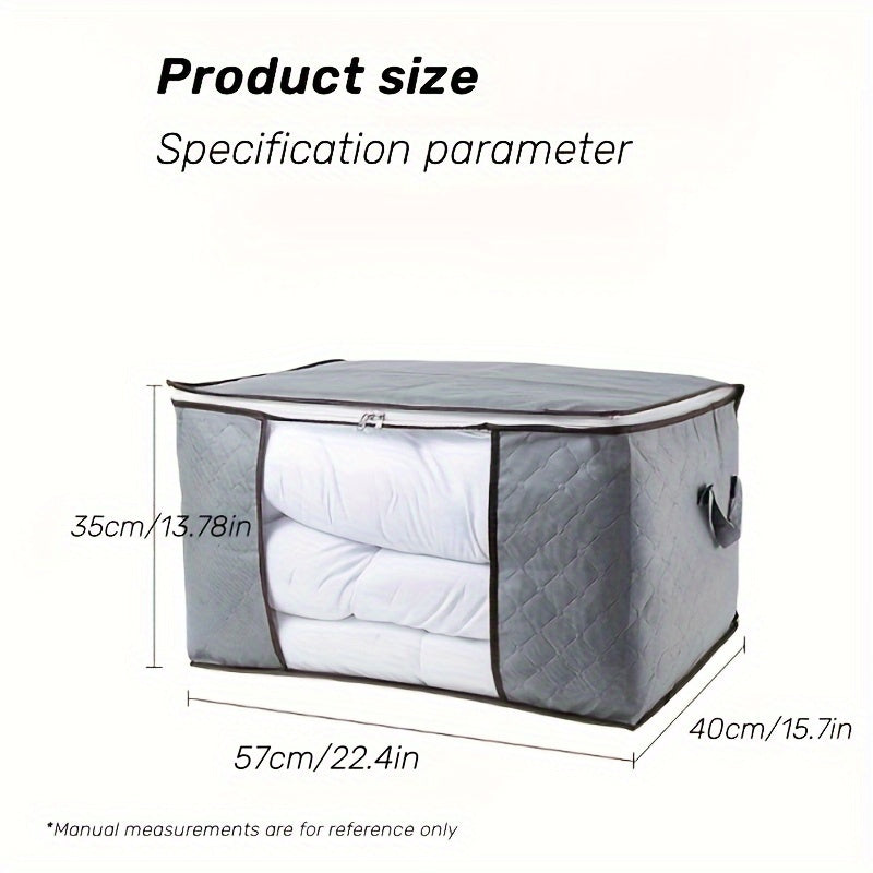 1pc Polyester Garment Storage Bag with Handles, Transparent Window, Large Capacity, for Clothes and Quilts, Wardrobe Closet Organizer, Space Saver for Home, Bedroom, Dorm